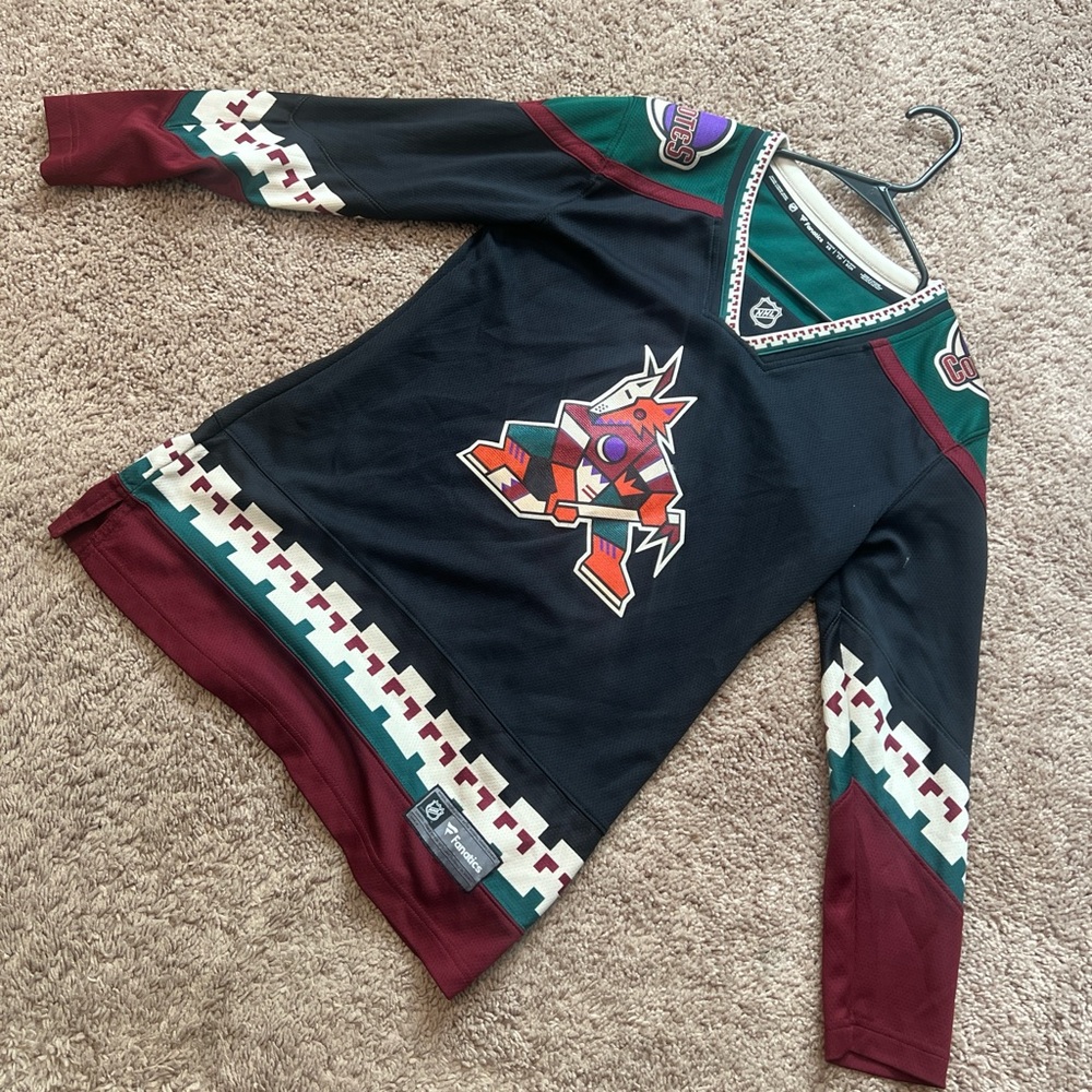 Fanatics Black and Burgundy Hockey Jersey